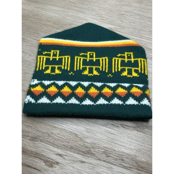 Vintage Winter Beanie Thunderbird Native Art  Aztec - Picture 2 of 3